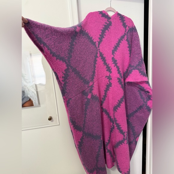 New full length cardigan sweater plus size pink/gray Torrid Lane Bryant Eloquii - Picture 4 of 5